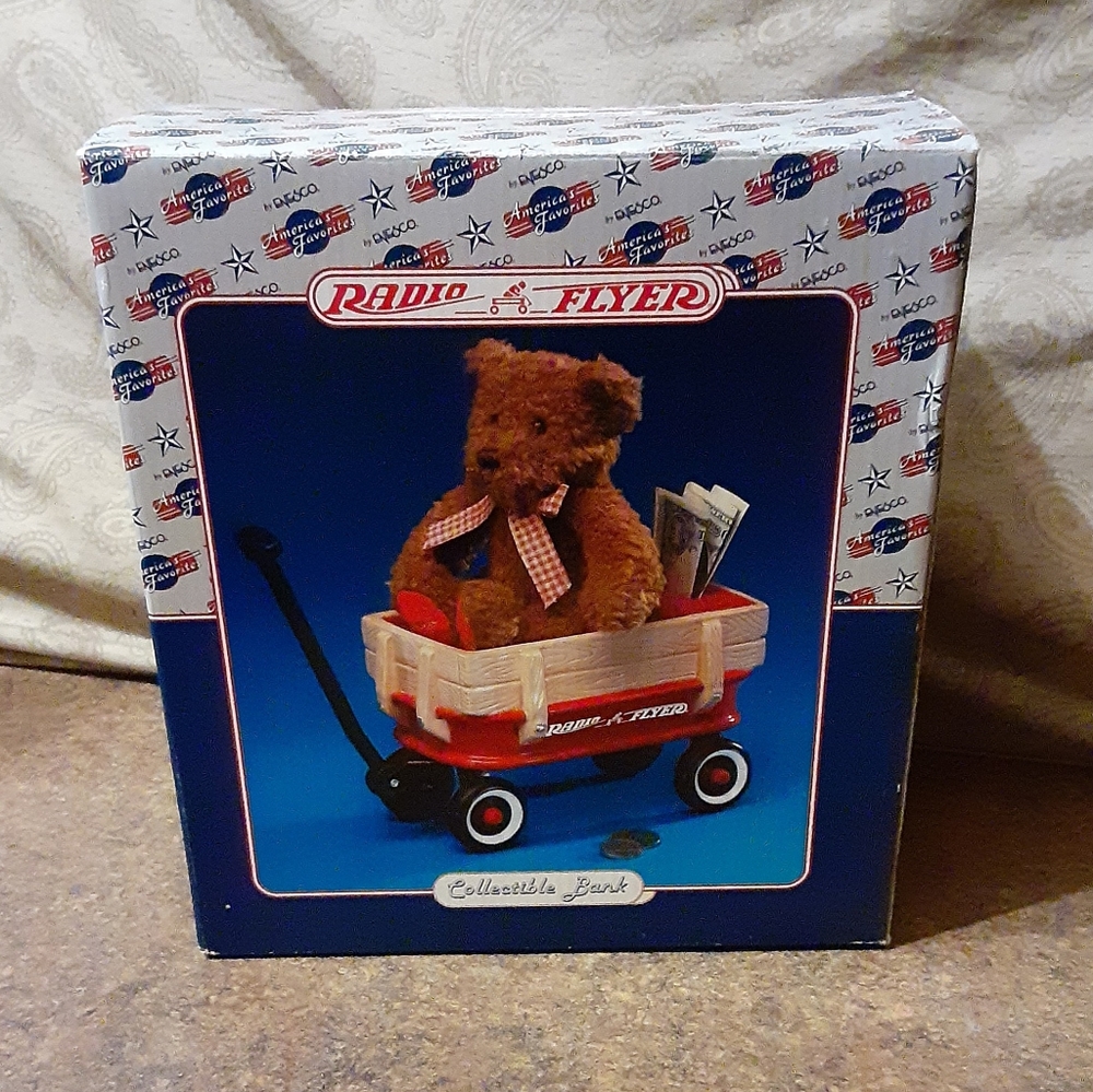 Radio Flyer / Enesco Ceramic Teddy Bear Bank - Bra